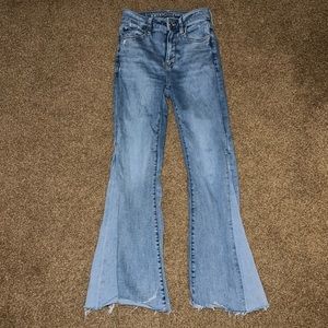 Blue jeans, boot cut/flare, very stretchy!
